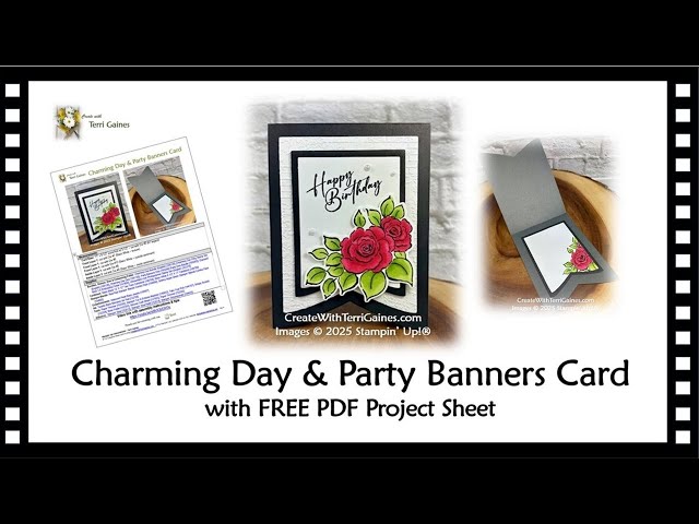 Charming Day Bundle & Party Banners Dies Card Tutorial with FREE Project Sheet