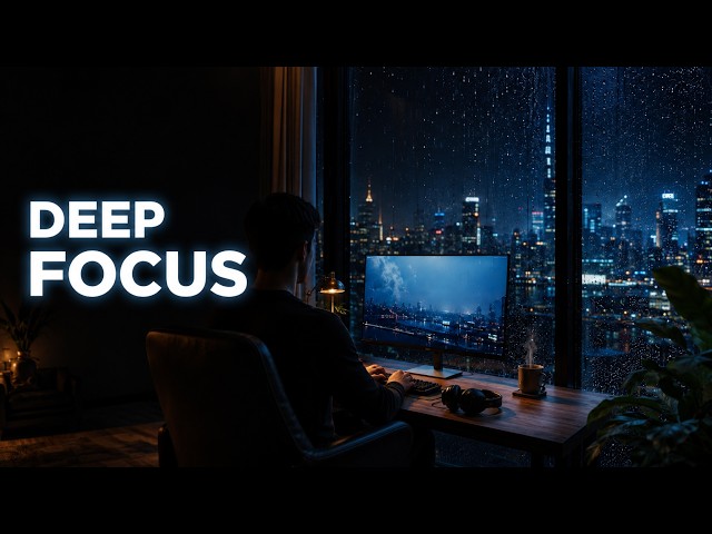 Deep Focus Music for Coding & Studying 🌧️ Rainy Cyber City Ambience