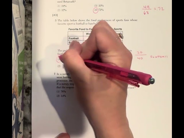 Combined & Conditional Probability - Algebra 2 Regents Practice