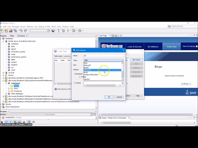 8. Creating Database within Netbeans