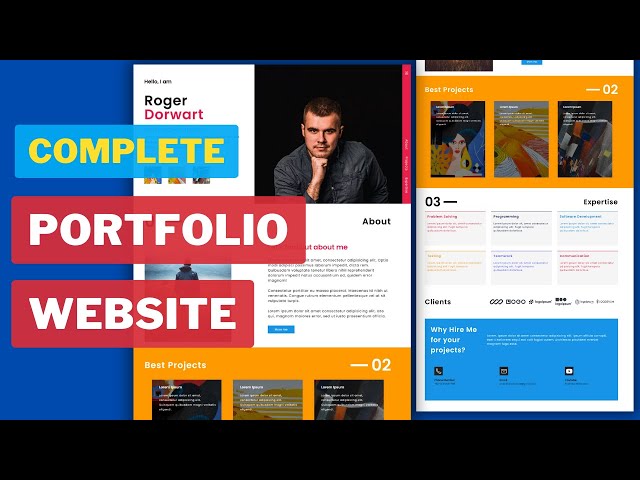 Responsive Personal Portfolio Website using HTML CSS Javascript | Step by Step Tutorial