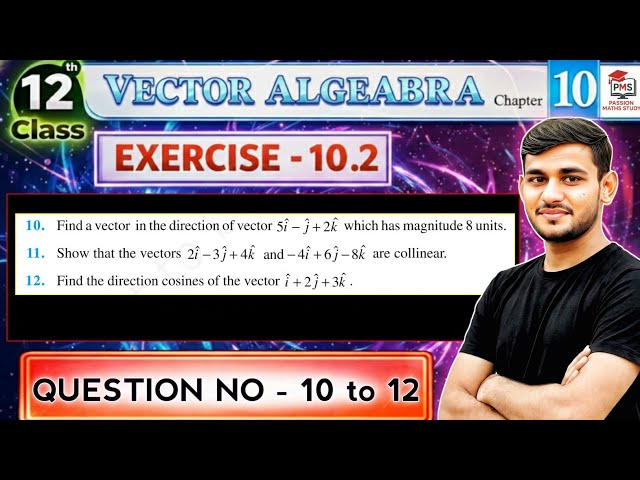 Class 12 Ex 10.2 Q10 to 12 Math | Vector Algebra | Q10 Ex 10.2 Class 12 Math | Ex 10.2 Q12 Class 12
