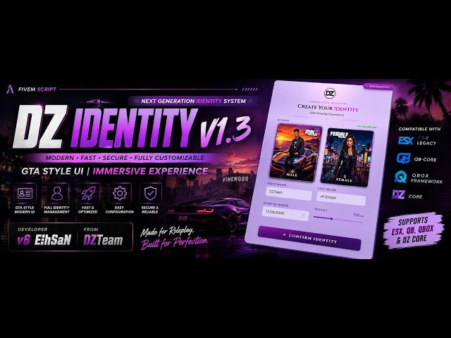 🔥 DZ Identity V1.3 [PAID] Next Generation Identity System for FiveM