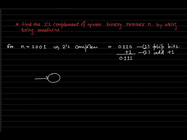 2’s complement of given binary number using Turing machine
