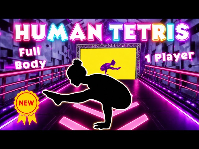 HUMAN TETRIS | Interactive Warm-up Game 😂 | Easy SOLO Daily Routine | Full Body
