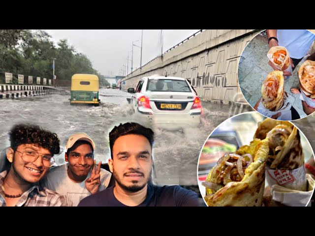 Delhi ki barish | full on bch**di | paneer roll in Mayur Vihar ~ #The nitin vlogs