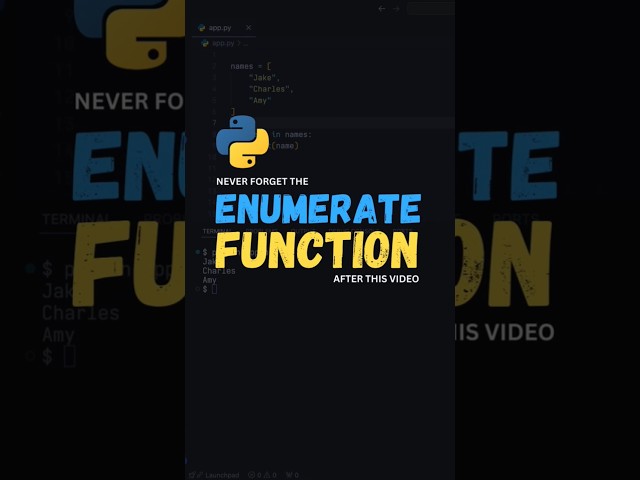 Python's Enumerate Function: The Next Level of For Loops #programming #webdevelopment #python #html