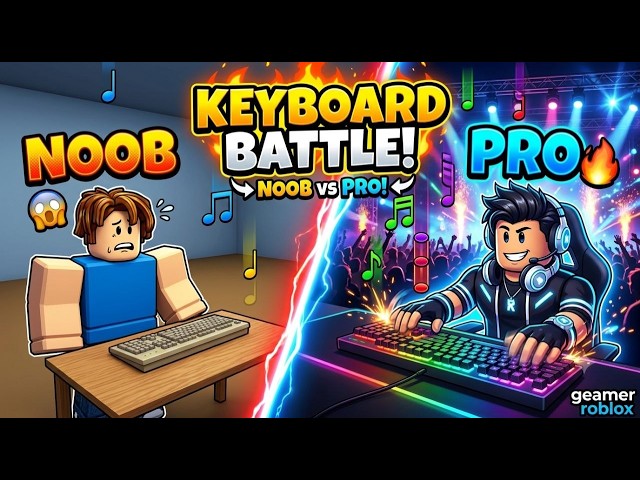 NOOB vs PRO in Roblox Rhythm Game! 🔥 (Keyboard Speed Test)