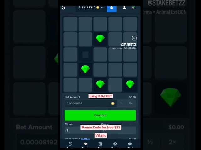 Stake Mines Strategy using ChatGpt #stake #mines #games #gameplay #tricks #money #earnmoneyonline