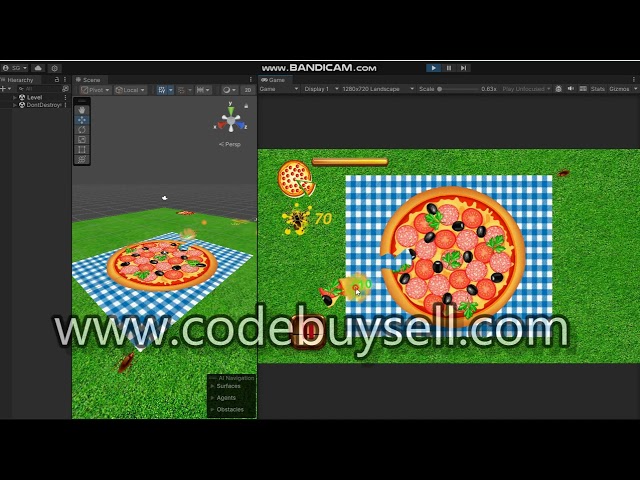 Pizza Defense Game For Pet Cat - Unity Source Code | Reskin Project | Hire Game Developers