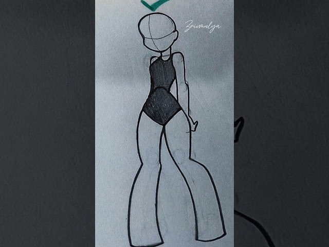 How to draw Female body pose tutorial #drawing #stickman #art #tutorial #howtodraw