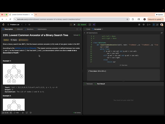 Lowest Common Ancestor of a Binary Search Tree