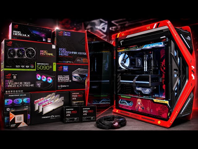 ULTIMATE ASUS ROG EVA GAMING PC BUILD🔥 RYZEN 7 9800X3D + RTX 5090D ASTRAL | X870E HERO | 4K Showcase