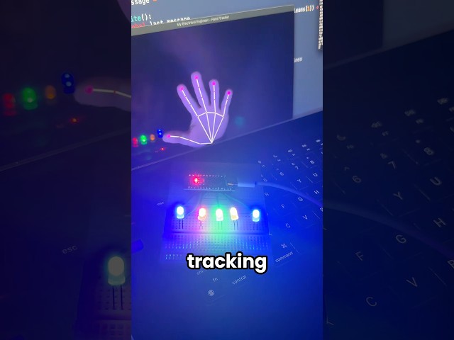 Hand tracking arduino and python project #arduino #electronics #coding