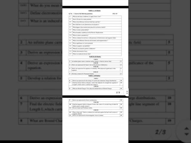 Introduction to electromagnetic theory | BS-119 | 2nd sem | All branches | Aug-2021
