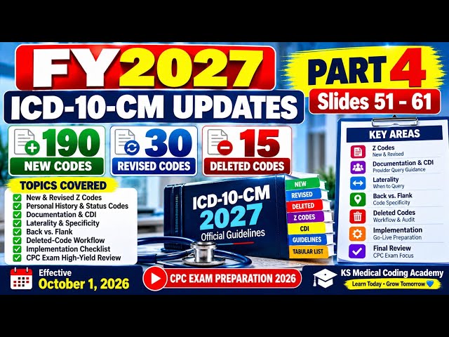 FY2027 ICD-10-CM Updates Part 4 | Slides 51–61 | Z Codes, CDI & Final Review