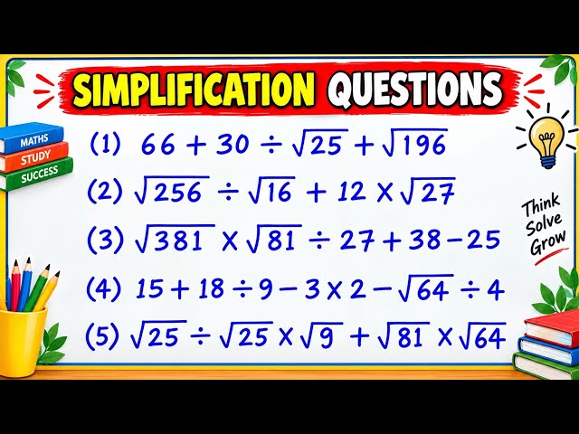 Simplification Questions | maths bodmas simplification Questions  maths bodmas rule #bodmas 