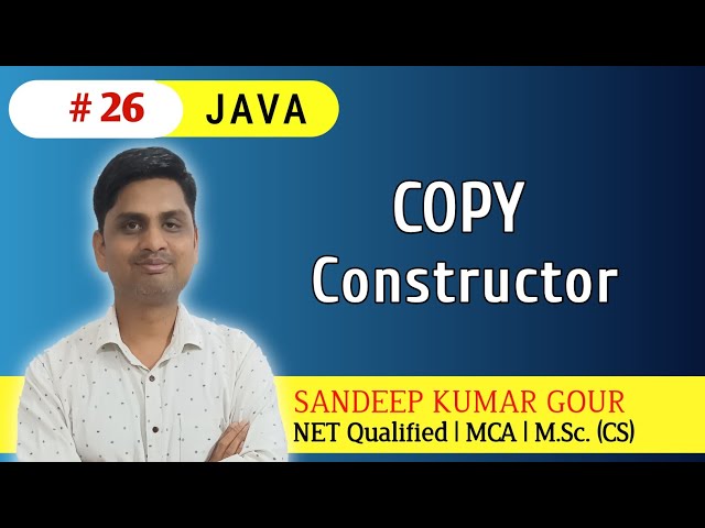 Copy constructor in java | Java copy constructor