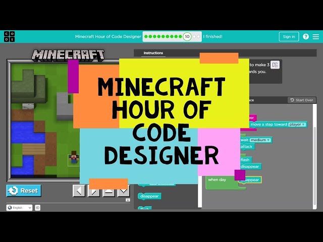Minecraft Hour of Code Designer - Code.org Minecraft Designer Answers Level 1 to Level 12