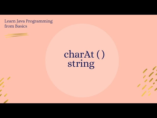 String charAt( ) method in Java