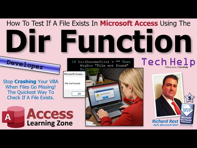 How To Test If A File Exists In Microsoft Access VBA Using The Dir Function