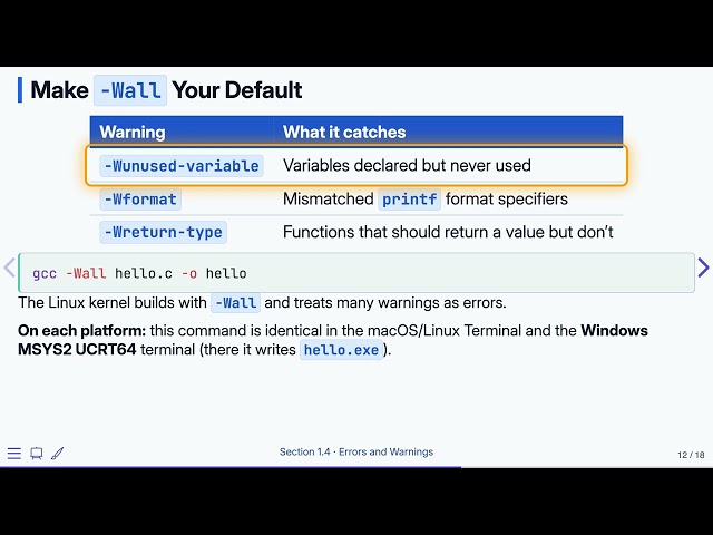 1.4 Errors and Warnings — Programming Fluency in C