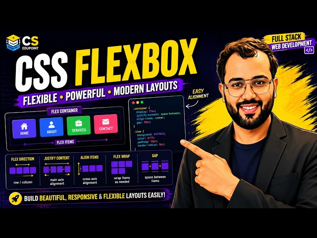 CSS Flexbox Tutorial | Flex Container, Properties & Practical Layouts