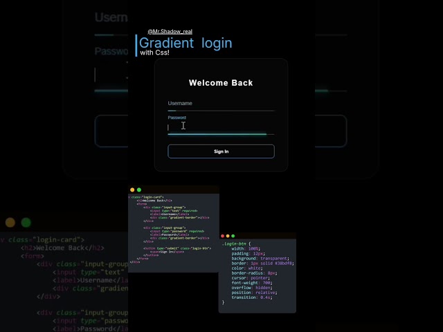 Satisfying Gradient Border Login Animation 😍 #csseffect  #javascript