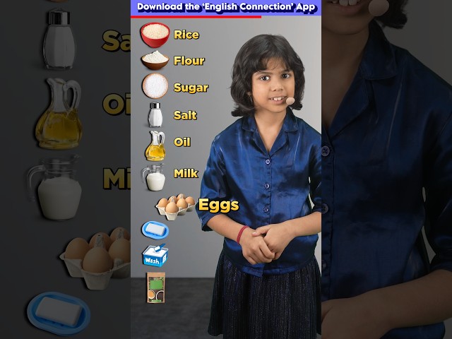 10 Grocery Items 🍬 in English, Kids English Vocabulary, Adi Keshari Connection #shorts