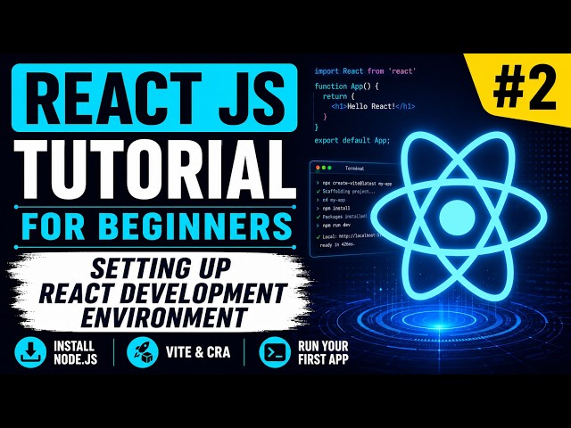 React JS Tutorial #2 | Setup React Project using Vite, Node.js & Create React App