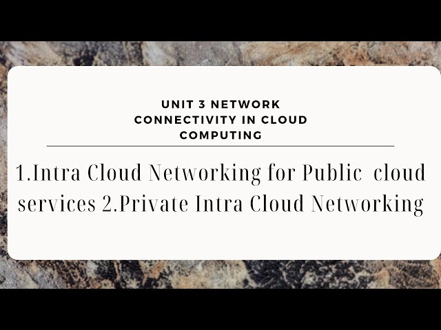 CC Unit 3 Intra Cloud Networking for Public and Private