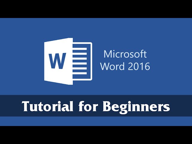 Introduction to Microsoft Word 2016 - Getting Started Tutorial for Beginners