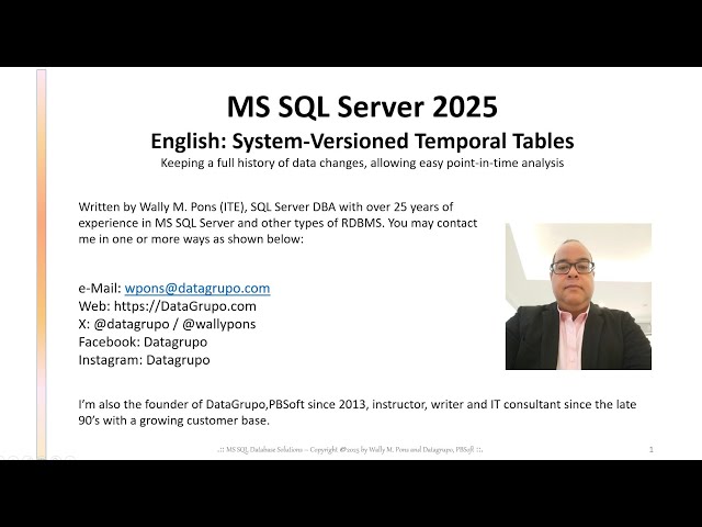 MS SQL Server :: English: System-Versioned Temporal Tables