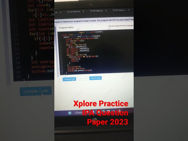 TCS xplore Practice IPA Java questions