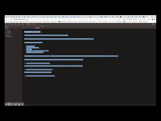 Set Up A CodeAnyWhere.com container for your final project