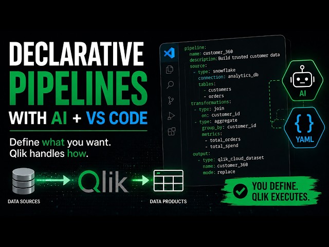 Qlik Declarative Pipelines with AI and VS Code