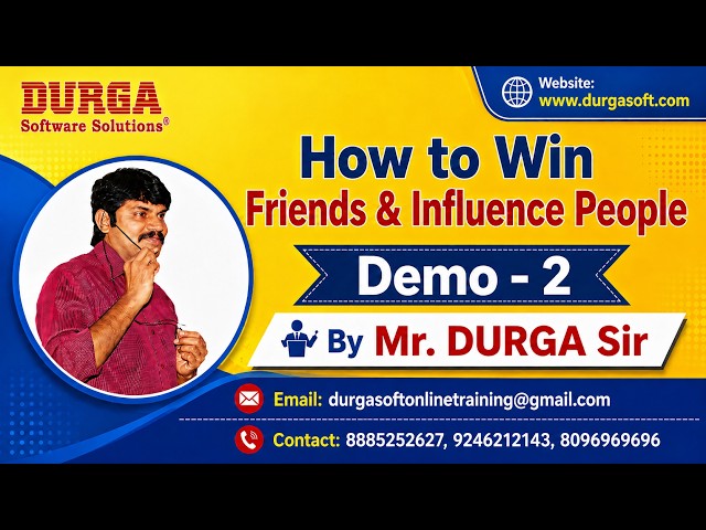 How to Win Friends & Influence People tutorials || by Mr. DURGA Sir On 01-08-2026 @7AM (IST)