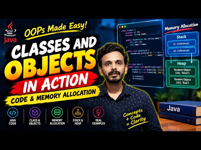 Lecture 3 : CLASSES AND OBJECTS IN ACTION : CODE & MEMORY ALLOCATION | Vijesh K