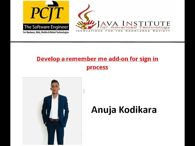 Remember Me Option | WEB Programming I | Java Institute