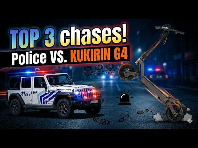 TOP 3 CRAZY POLICE CHASES ON MY Kukirin G4 E-scooter 😳🚔