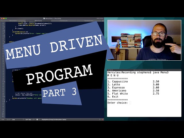 Text-based Menu Driven Program in Java [Part 3/3]