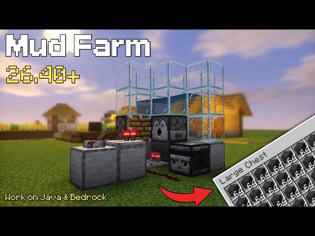 Automatic Mud Farm Minecraft Tutorial 26.1+ (Java & Bedrock)