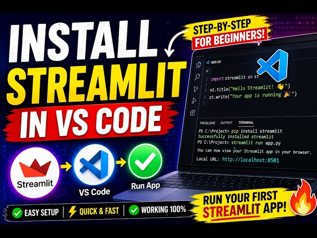 How to Install Streamlit in VS Code (Step-by-Step) 🚀 | Python Streamlit Setup for Beginners