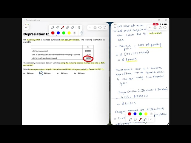 Cambridge A Level Accounting 9706  Non Current Assets and Depreciation Example 1