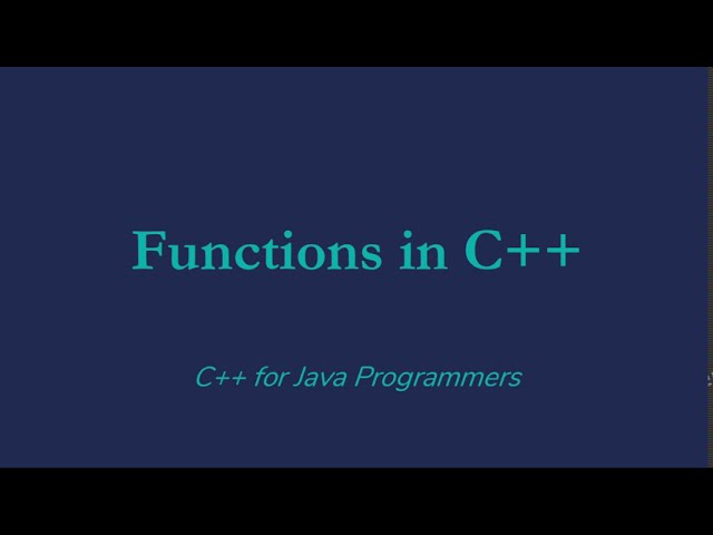 C++ Functions