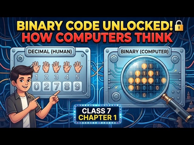 Unlock the Secret Language of Computers: Binary Explained (Step-by-Step) for Class 7 Students