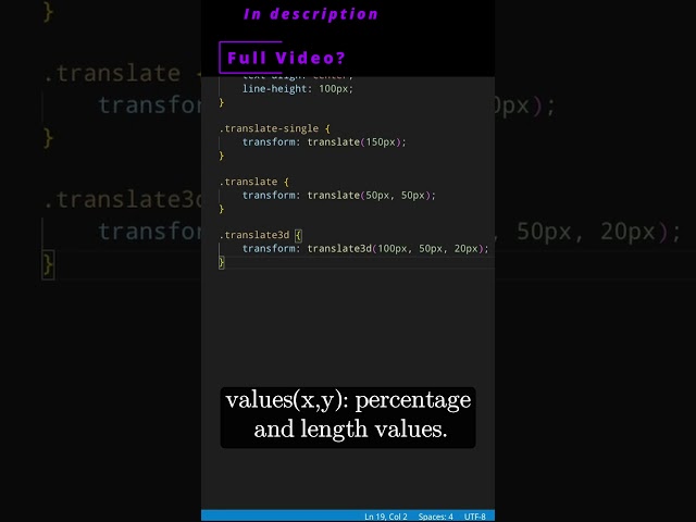 💻 CSS 52a  💻  transform translate 💻 #css #css3 #csscourse #html #html5 #omg