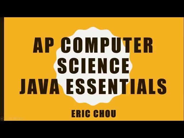 Overview Video for AP Computer Science Part 1: Java Programming Essentials.