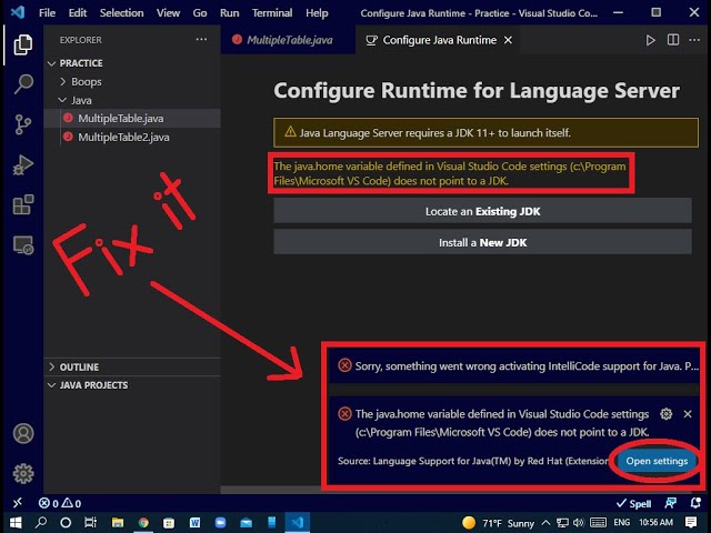How to fix the configuration of runtime for language server in java || 100% works ||
