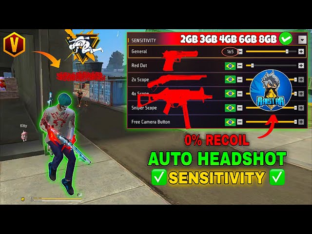 All Gun Headshot Sensitivity Setting After New OB52 Update | Free Fire Max Auto Headshot Sensitivity